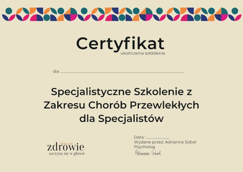 certyfikat szkolenie