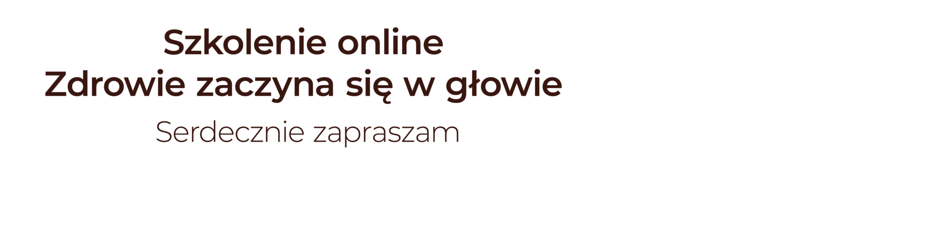 szkolenie online Zdrowie zaczyna się w głowie